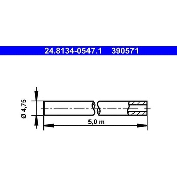 ATE - Oceľová brzdová trubka 4.75mm 5m 24.8134-0547.1