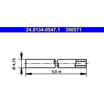 ATE - Oceľová brzdová trubka 4.75mm 5m 24.8134-0547.1