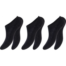 Footstar Bavlnené členkové ponožky s froté chodidlom 3 páry ČIERNE