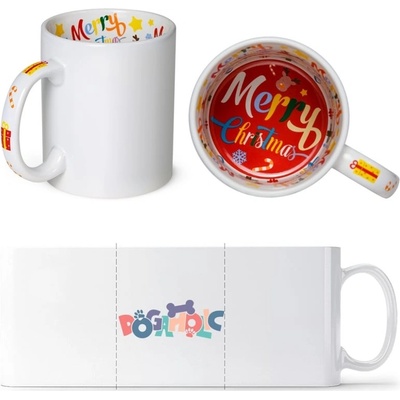 design Motto Hrneček Psí s nápisem DOGAHOLIC Veselé Vánoce Standard Dárky Sublistar 330 ml