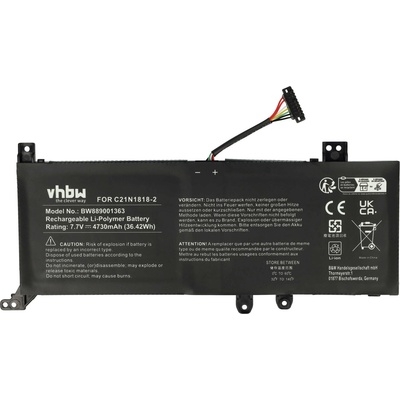 VHBW Батерия за Asus VivoBook 14 X412 / X412D / X412F, C21N1818-2, 4730 mAh (889001363)