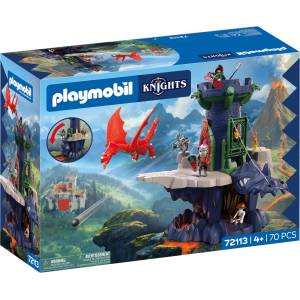 PLAYMOBIL | Knights | Dragon Knight Tower | Tower with dragons, drawbridge and dragon head cave | Knight's castle toy for children aged 4 and over 72113 (72113)