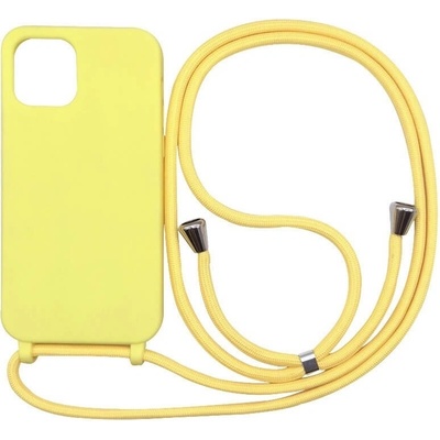 SES Gumové ochranné so šnúrkou na krk Apple iPhone 11 Pro - žlté
