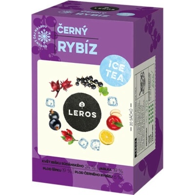 LEROS Ice tea čierna ríbezla ovocný čaj 20 x 2 g