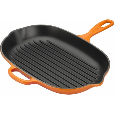 Le Creuset 20194320900422 Grilovacia panvica Signature oválna 32 cm ohnivo oranžová