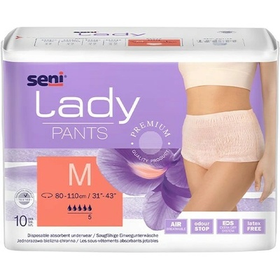 Seni Lady Pants Medium Naťahovacie inkontinenčné nohavičky pre ženy 10 absorpčných nohavičiek