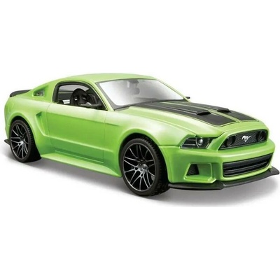 Maisto Ford Mustang Street Racer kovový model hračka na baterie světla zvuk Zelená 1:24