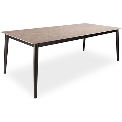 Stern Jídelní stůl Ava, Stern, obdélníkový 220x100x74 cm, rám lakovaný hliník černý (black matt), deska keramika dekor Stone beige