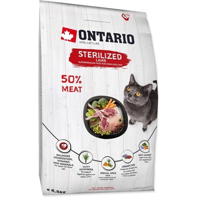Ontario jahňacie pre sterilizované mačky 6,5 kg
