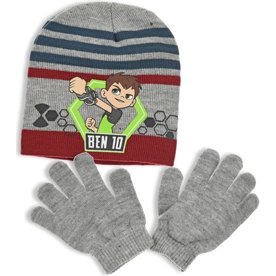 BEN 10 Chlapčenská čiapka a rukavice šedo vínová