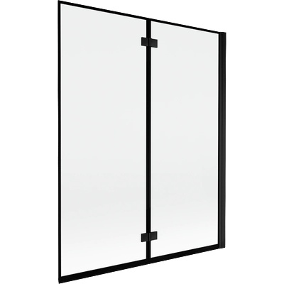 Mexen Mist параван за вана, двукрилен, десен 140 x 150 см, черна рамка, черен - 8A9-140-002-70-70-P (8A9-140-002-70-70-P)