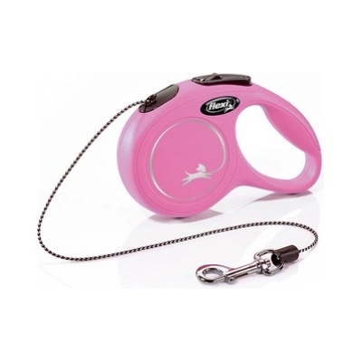 flexi Mini Classic - Автоматичен повод за кучета 3м въже, до 8кг - цвят розов