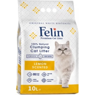 Clear Cat Felin lemon - калциев бентонит ЛИМОН, с висока способност да се слепва на топче - 100% естествена, 10 литра - Турция
