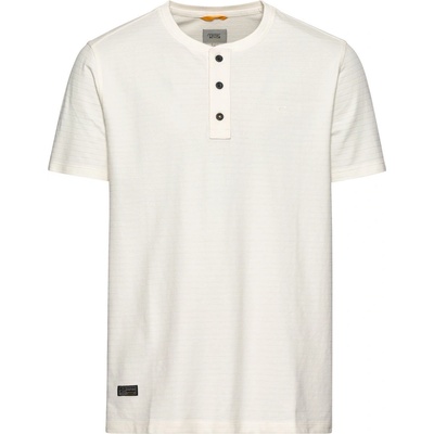 Camel Active tričko HENLEY 1/2 ARM WHITE