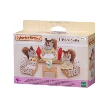 EPOCH Dolls House Accessories Sylvanian Families Sofa + 2 Armchairs + Table