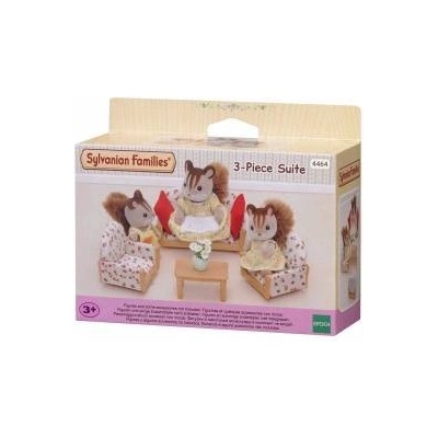 EPOCH Dolls House Accessories Sylvanian Families Sofa + 2 Armchairs + Table