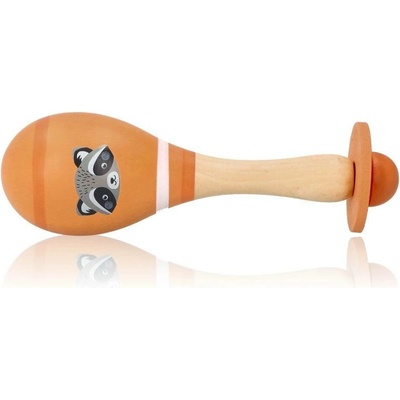 Adam Toys Dřevěné chrastítko rumba koule mýval oranžová