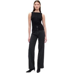 GAP V-hr wide leg black pima 27