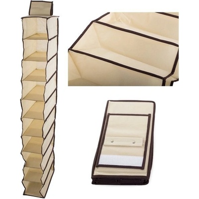 Verk 01337 Závesný organizér s 10 priehradkami 30x15x120cm béžová