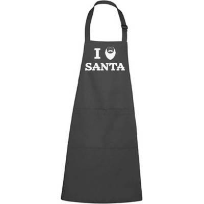 Dobrý Triko Vánoční zástěra s potiskem Santa Antracitová