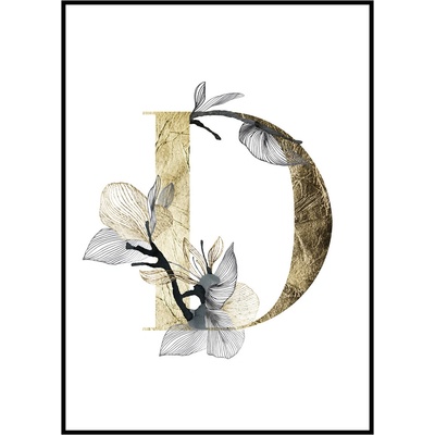 Jen tak z lásky Plakát První písmeno jména - zlatá Rozměr plakátu: 40 x 50 cm, Materiál plakátu: 200 g papír, Pozadí: Bílá, Písmeno: D
