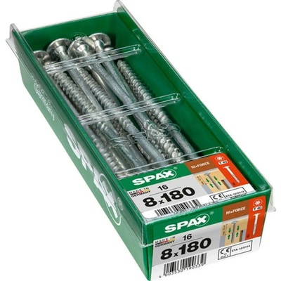 Spax Vrut talíř.hlava Hi.Force T-Star+ T40 4CUT část.závit Wirox 8x180 mm 16 ks