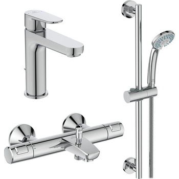 Ideal Standard Душ система BC984AA, в комплект със смесител за умивалник и термостатен смесител за вана/душ Cerafine O и Ceratherm T25 (BC984AA)