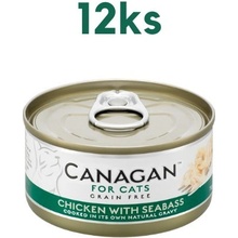 Canagan Cat kuře a mořský vlk 12 x 75 g