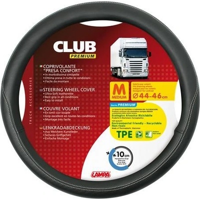 Potah volantu CLUB PREMIUM černý, 44-46cm