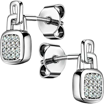 Zlaton Náušnice bílé zlato visací 1.90g s diamantem 0.100ct 001221412214