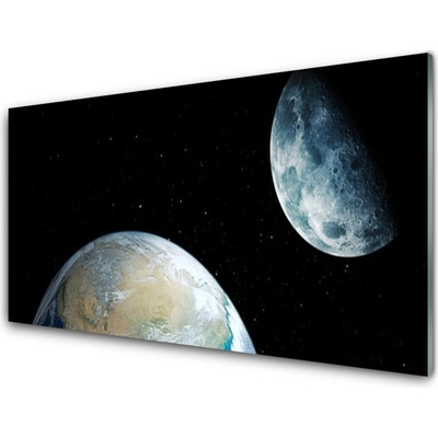 Obraz na skle Mesiac zeme vesmír 100x50 cm