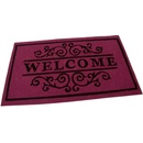 FLOMA Welcome Deco Červená textilná čistiace vnútorné vstupná rohož 45 cm x 75 cm x 0,3 cm