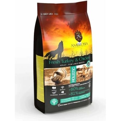 Ambrosia fresh chicken & turkey large breed 12 kg