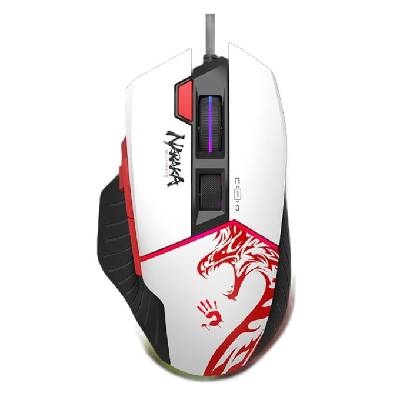 Мишка Bloody W965 Naraka, 12 000 dpi, USB, черно-бяла, за гейминг, 8 бутона (W95 Max Naraka)