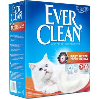 Ever Clean 2х10л Fast Acting Odour Control Ever Clean®, слепваща постелка за котешка тоалетна