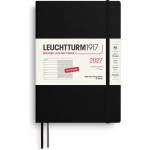Leuchtturm1917 weekly calendar 2027 medium (A5) with notebook, lined - French appointment planner, black, soft cover, January-December 2027, weekly overview on the left + note page on the right - 400387 (400387)