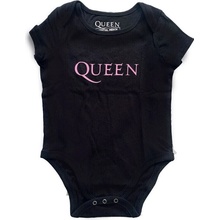 Queen kojenecké body tričko Pink Logo Black dětské