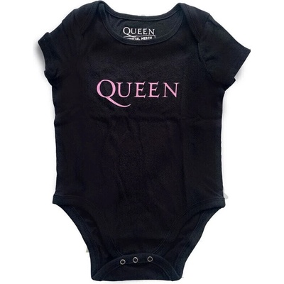 Queen kojenecké body tričko Pink Logo Black dětské