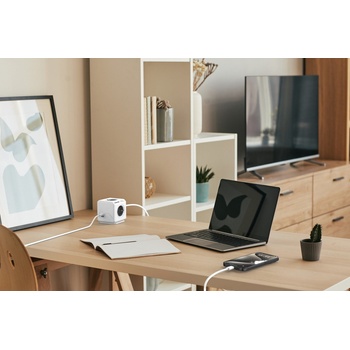 Cubenest PowerCube Extended USB PD 20W, USB, USB-C, 4x zásuvka, 1,5m PC420GY sivý/biely