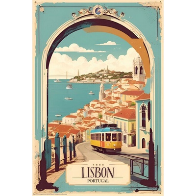 Plagát, Obraz - Vintage Lisbon Poster: Portuguese Beauty, 61 × 91.5 cm