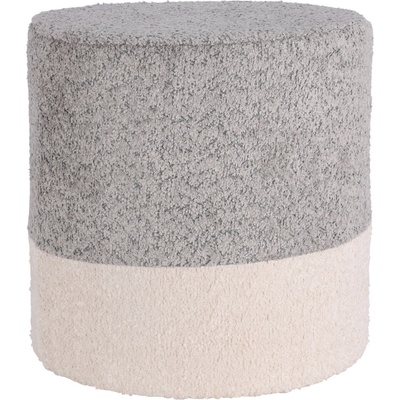 Home Styling Collection Kulatý čalouněný puf ve dvou barvách boucle, 34 x 35 cm, šedá šedá