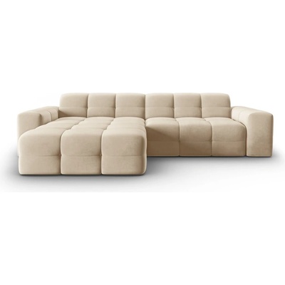 Micadoni Бежов ъглов диван от кадифе (ляв ъгъл) Kendal - Micadoni Home (MIC_LC_S_121_F1_KENDAL4)