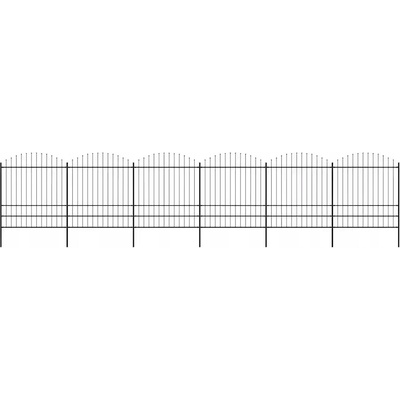zahrada-XL Zahradní plot s hroty ocel (1,75–2) x 10,2 m černý