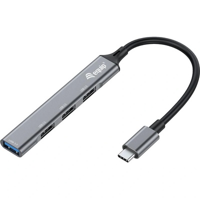 Equip 128961 интерфейсен хъб USB 3.2 Gen 1 (3.1 Gen 1) Type-C 5000 Мбит/с Черен, Сив (128961) (128961)