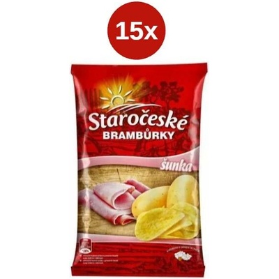 Staročeské brambůrky šunka 15x 80 g