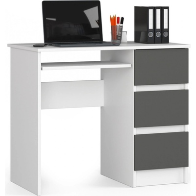 Ak furniture A-6 90 cm pravý biely / sivý