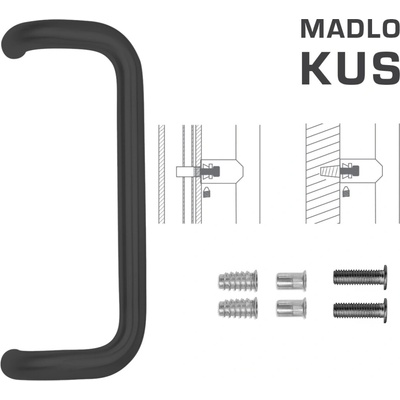 Vyosené madlo na dvere FT - MADLO kód K38 Ø 32 mm SP ks CIM - čierna matná (FNO) | MP-KOVANIA.sk