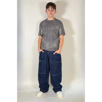 Reporter Young Chlapecké tmavě modré džíny BAGGY s kontrastním prošíváním TMAVĚ MODRÁ – Zboží Dáma