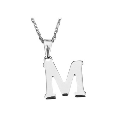Šperky4U Ocelový řetízek s přívěškem iniciála "M" OPD0090-M
