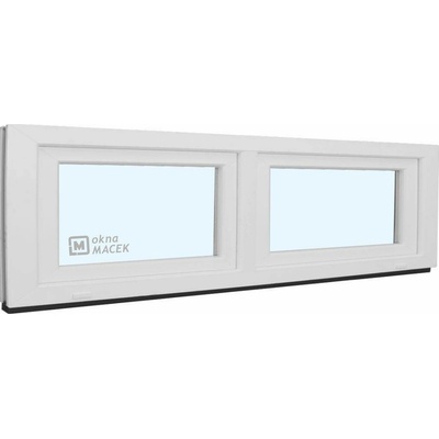 KÖMMERLING Plastové okno - 70 AD, 2400x500 mm, S/S, bílá čiré